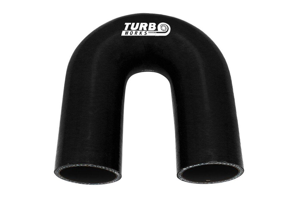 Силиконово коляно TurboWorks ∅76мм/180°/Черен