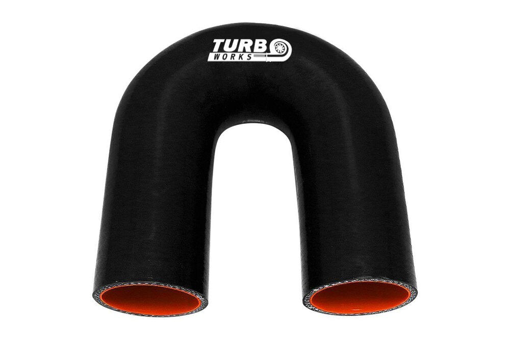 Силиконово коляно TurboWorks ∅57мм/180°/Черен