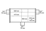Т-образно гърне TurboWorks 76мм 409SS 355мм