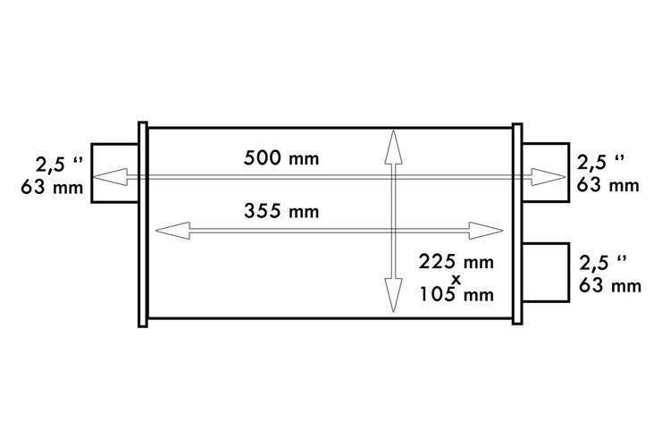 Спортно гърне 63.5мм TW LT 409SS L355мм