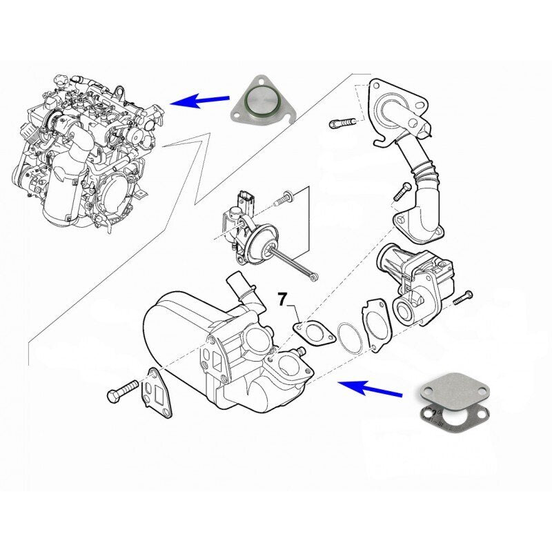 Тапи за EGR за FIAT ALFA LANCIA OPEL CITROEN PEUGEOT 1.3JTD CDTI
