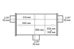 Т-образно гърне 70мм TurboWorks LT 409SS 355мм