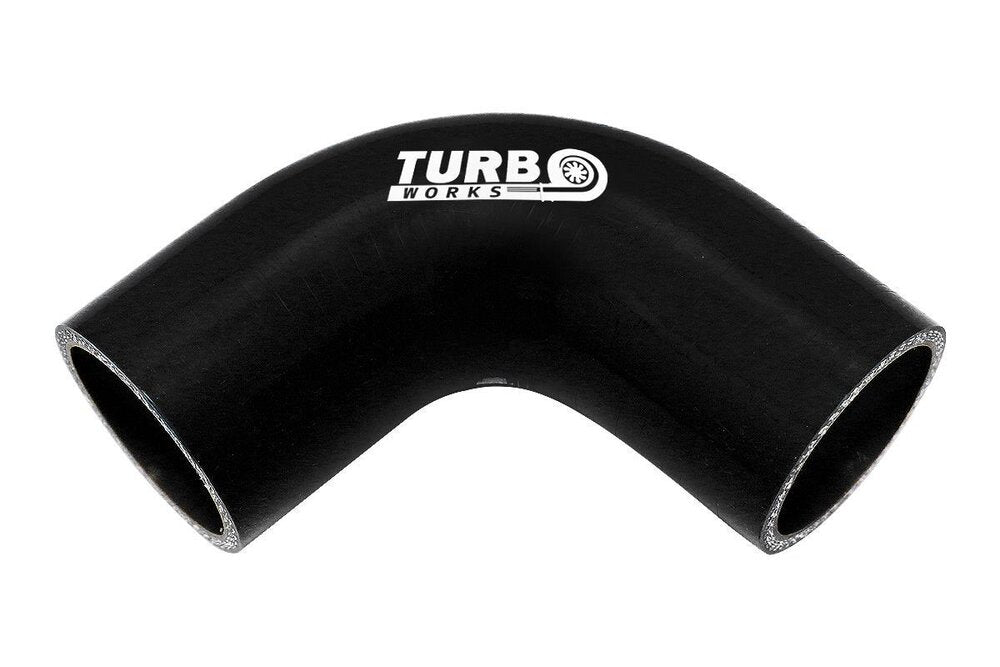 Силиконово коляно TurboWorks ∅76мм/90°/Черен