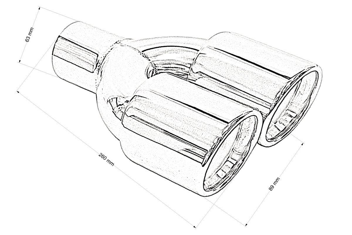 2x89mm вход 63mm накрайник за ауспух, полиран