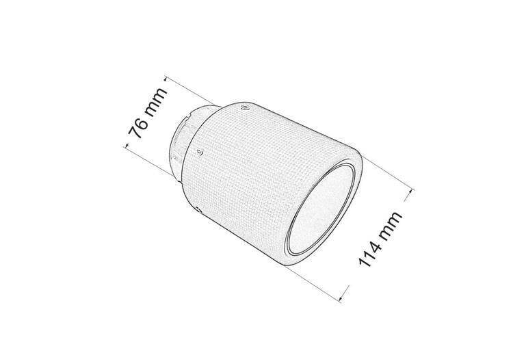 Накрайник за ауспух, карбон 114mm вход 76mm