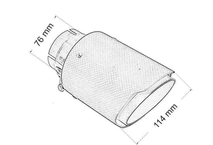 Накрайник за ауспух 76х114мм, карбон ефект