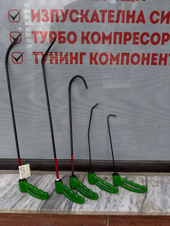 PDR куки ремонт вдлъбнатини, пружинна стомана и тресчотни дръжки