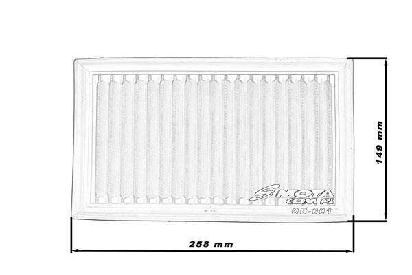 BMW E30 E36 E34 панелен спортен филтър OB001 258x149mm, Simota