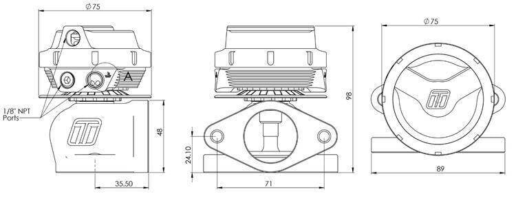 38mm външен WasteGate Turbosmart Ultragate 1 Bar Gen V