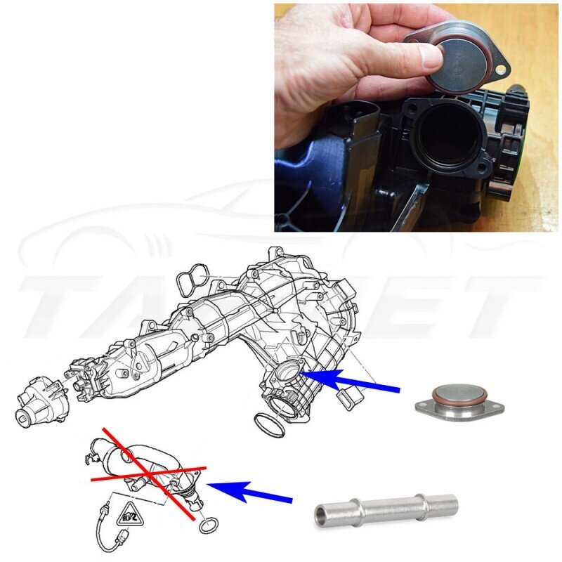 Комплект за премахване на EGR+охладител за BMW N57 N57S 3.0d, оборудвани с охладител на трансмисия