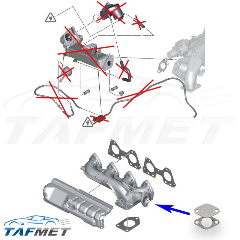 Комплект за премахване на EGR+охладител за BMW N47N N47S1 2.0d